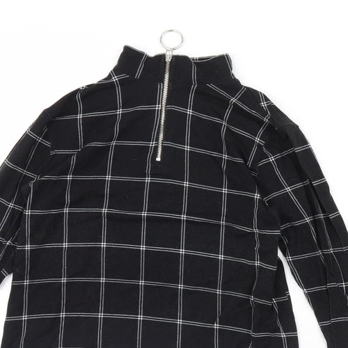 Select Womens Black Check  Basic Blouse Size 12