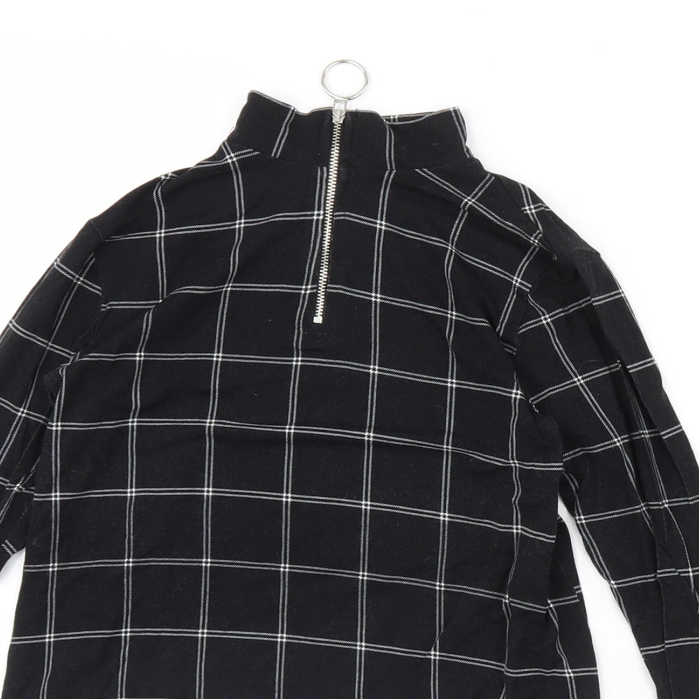 Select Womens Black Check  Basic Blouse Size 12