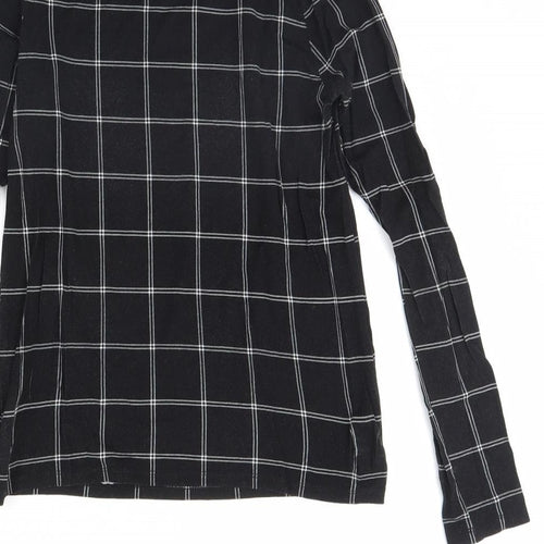 Select Womens Black Check  Basic Blouse Size 12