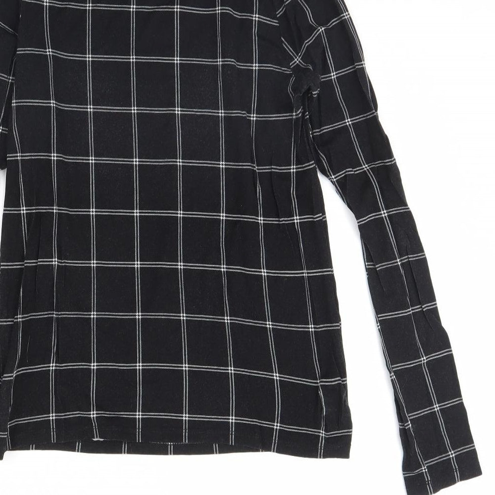 Select Womens Black Check  Basic Blouse Size 12