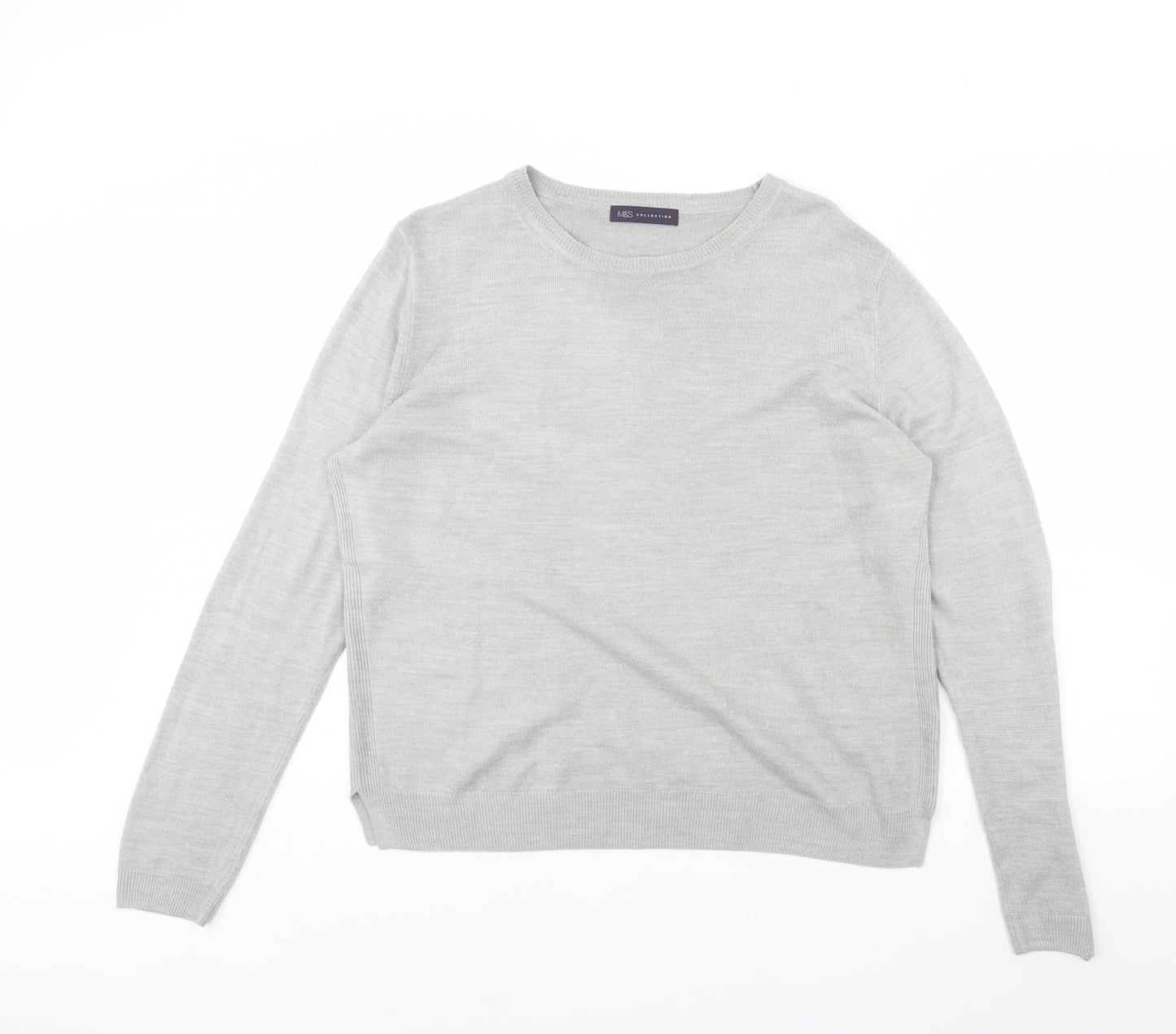 M&S Womens Grey   Pullover Jumper Size 16
