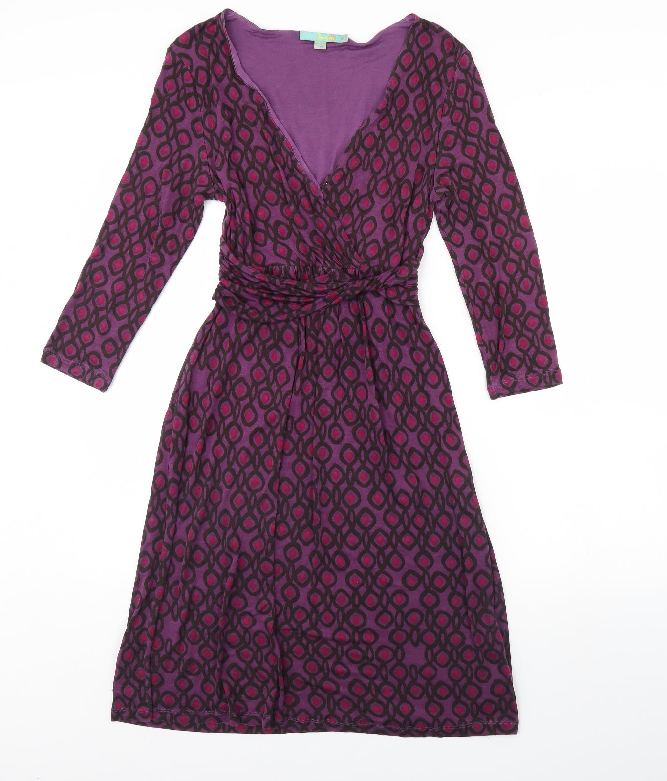 Boden Womens Purple Geometric  Fit & Flare  Size 10