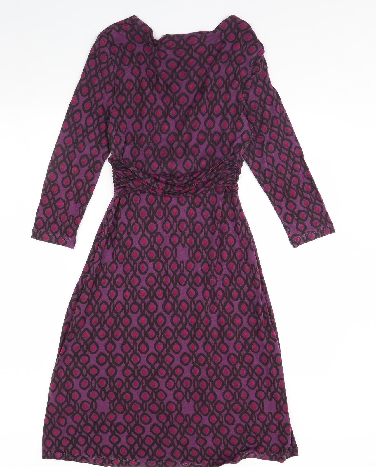 Boden Womens Purple Geometric  Fit & Flare  Size 10
