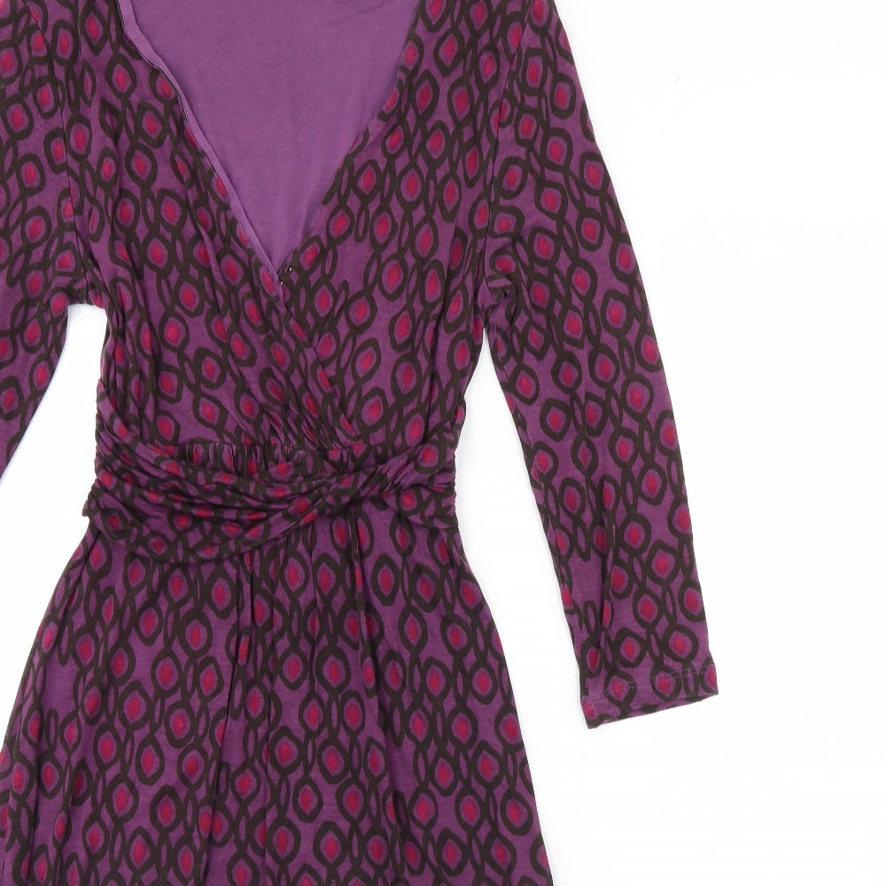 Boden Womens Purple Geometric  Fit & Flare  Size 10