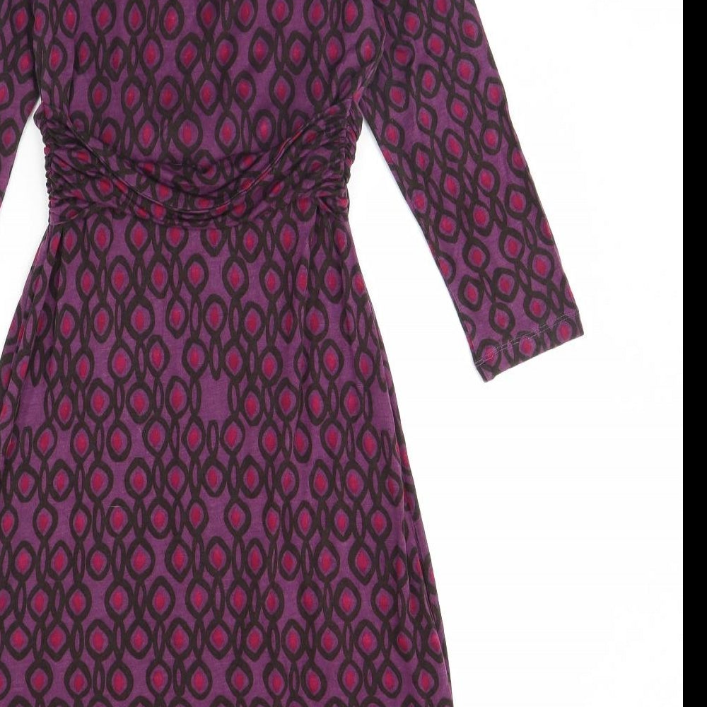 Boden Womens Purple Geometric  Fit & Flare  Size 10