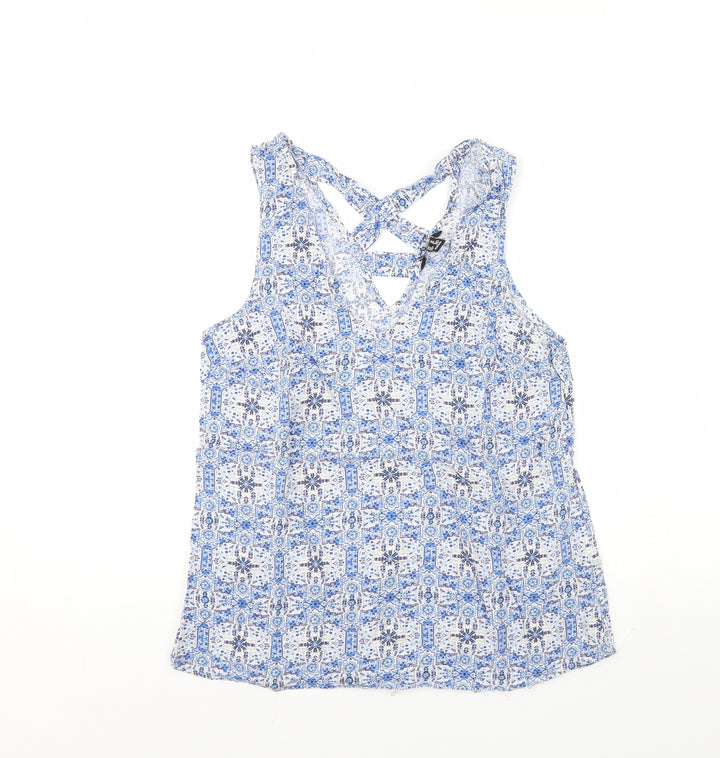 New Look Womens Blue Fair Isle  Basic Tank Size 10