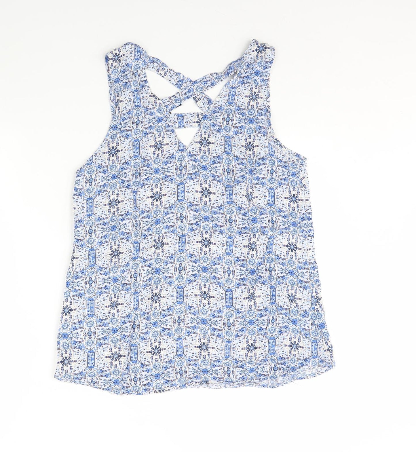 New Look Womens Blue Fair Isle  Basic Tank Size 10