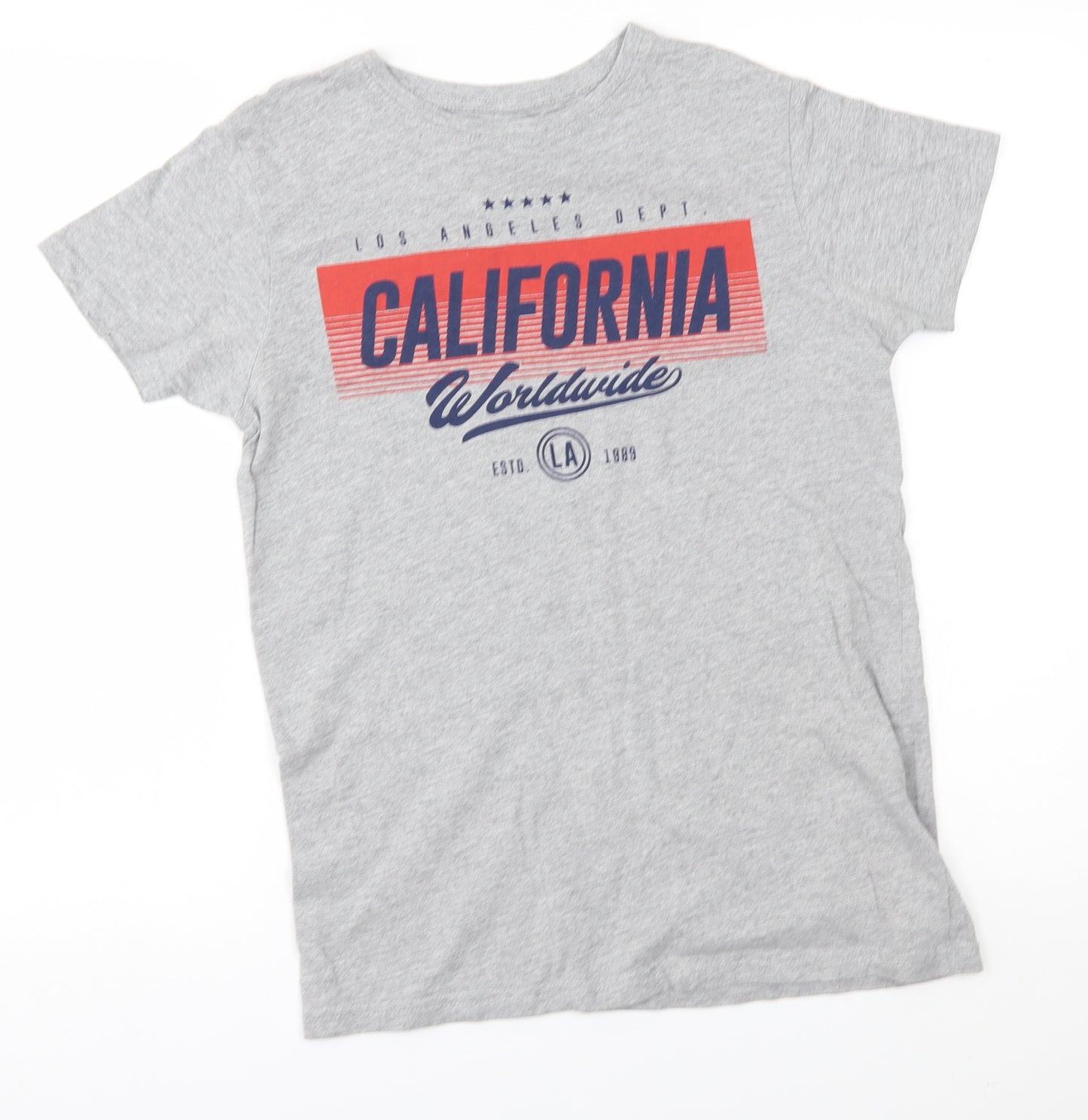 Primaark Boys Grey   Basic T-Shirt Size 12-13 Years  - california