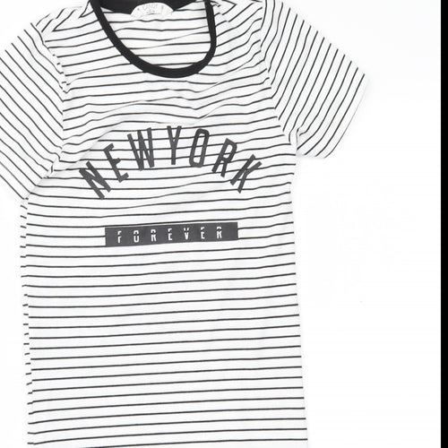 Candy Couture Womens White Striped  T-Shirt Dress  Size 12