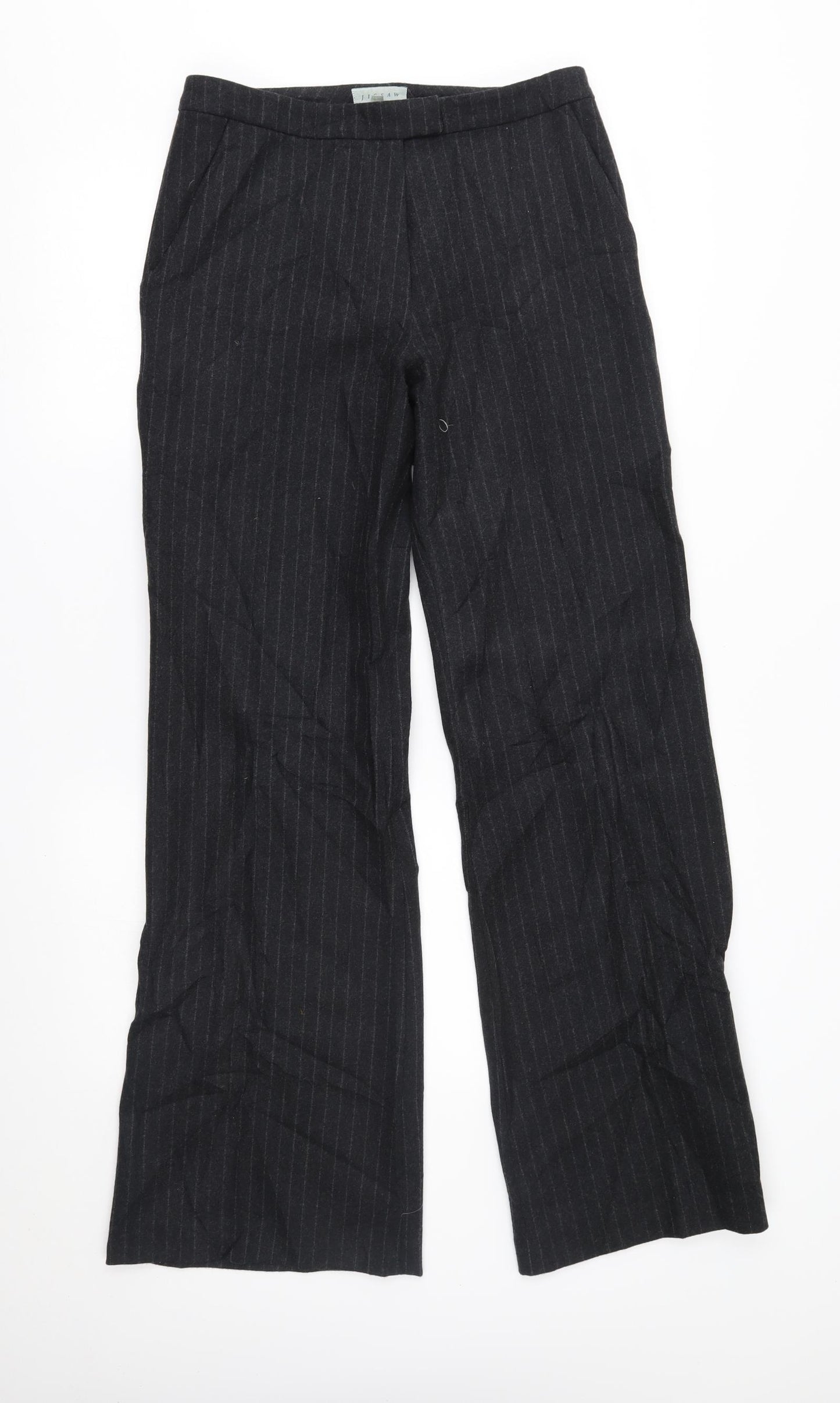 Jigsaw Womens Black Striped  Trousers  Size 10 L32 in