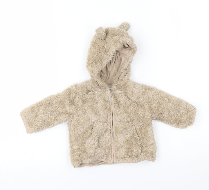 miniclub Baby Brown Full Zip Jumper Size 0-3 Months