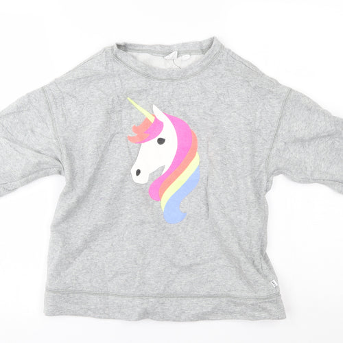 Gap Girls Grey   Pullover Jumper Size 10-11 Years  - unicorn