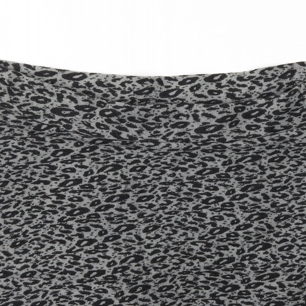 F&F Womens Grey Animal Print  A-Line Skirt Size 18