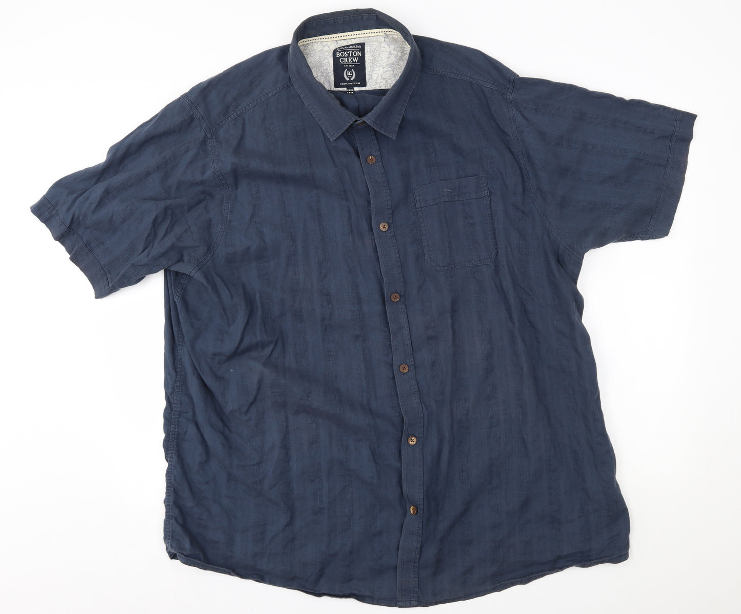 boston crew Mens Blue    Button-Up Size 3XL