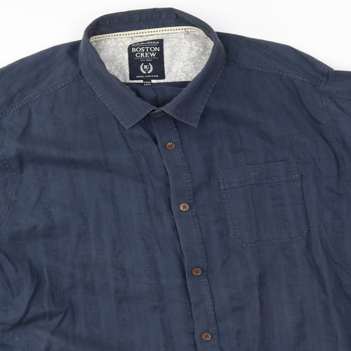 boston crew Mens Blue    Button-Up Size 3XL