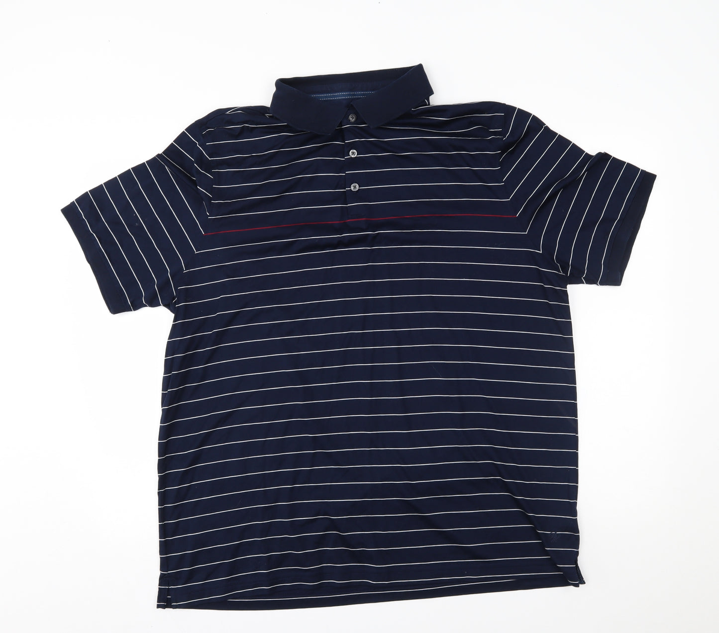M&S Mens Blue Striped   Polo Size 2XL