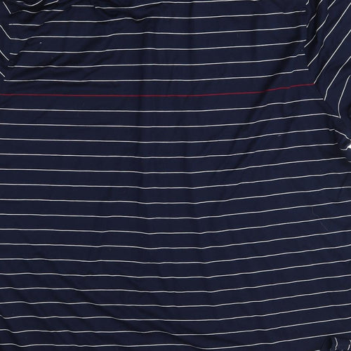 M&S Mens Blue Striped   Polo Size 2XL