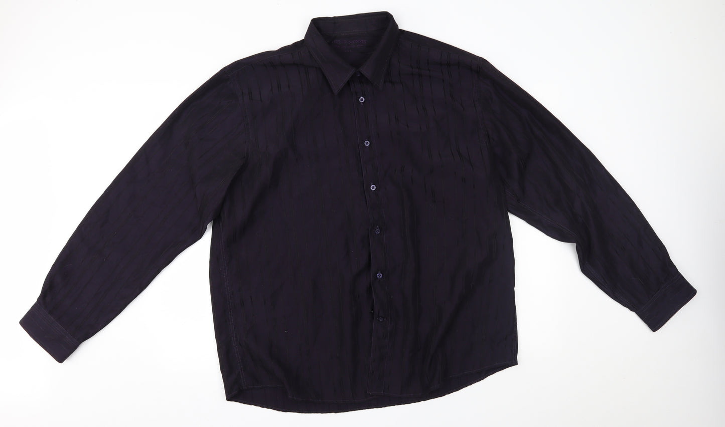 Urban Spirit Mens Purple Striped   Dress Shirt Size 2XL  - soft touch