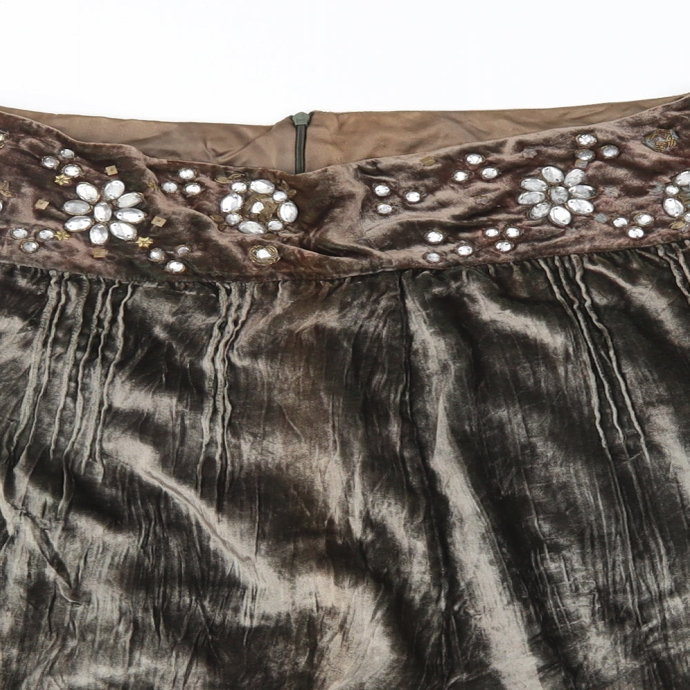 Preworn Womens Brown   A-Line Skirt Size 20  - gems