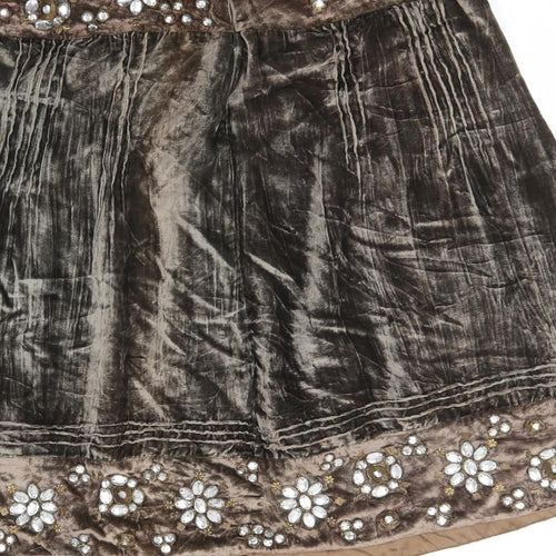 Preworn Womens Brown   A-Line Skirt Size 20  - gems