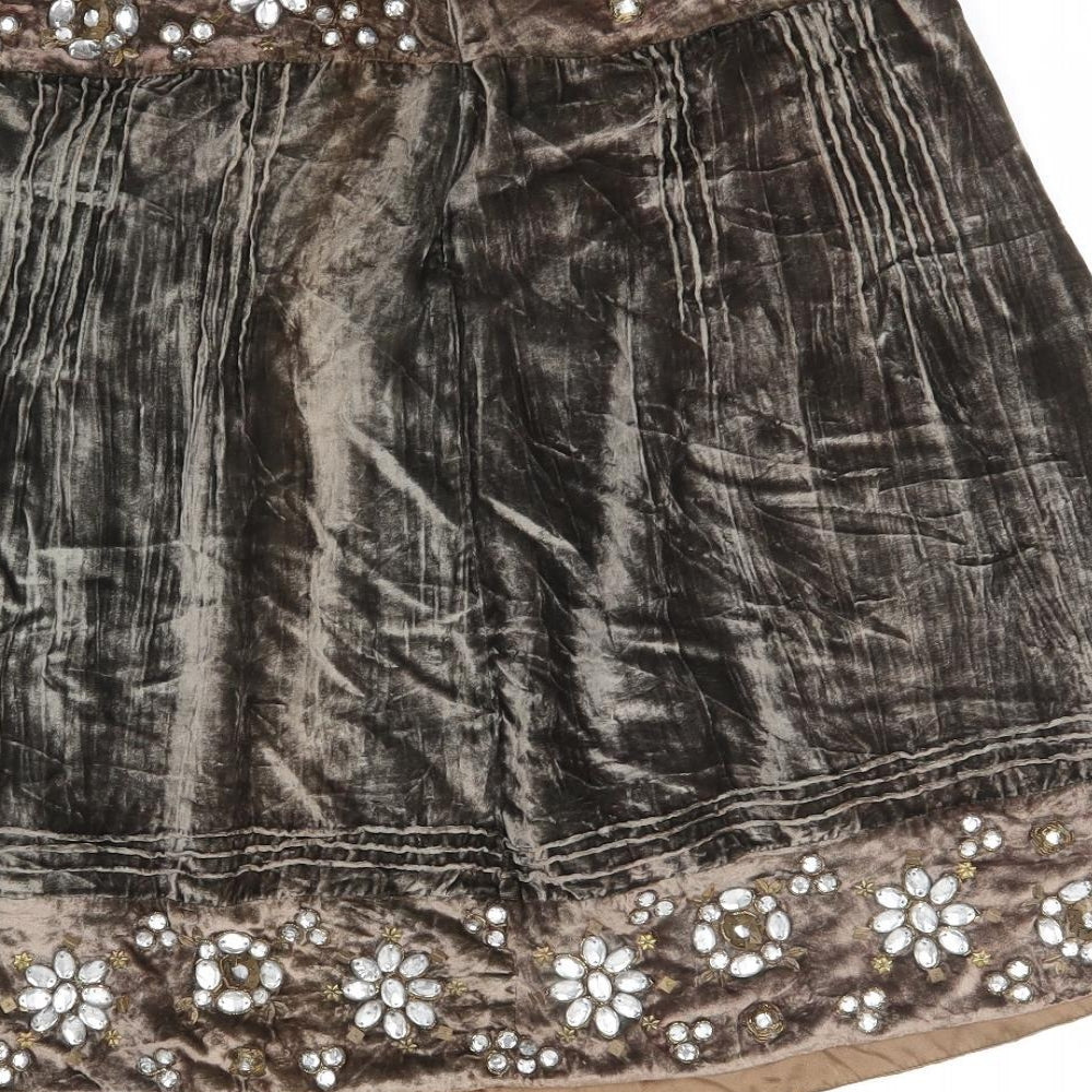 Preworn Womens Brown   A-Line Skirt Size 20  - gems