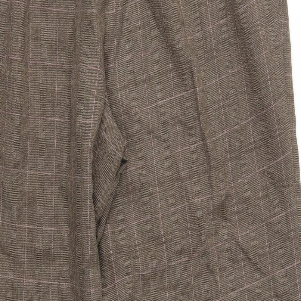 M&S Womens Brown Plaid  Trousers  Size 20 L28 in