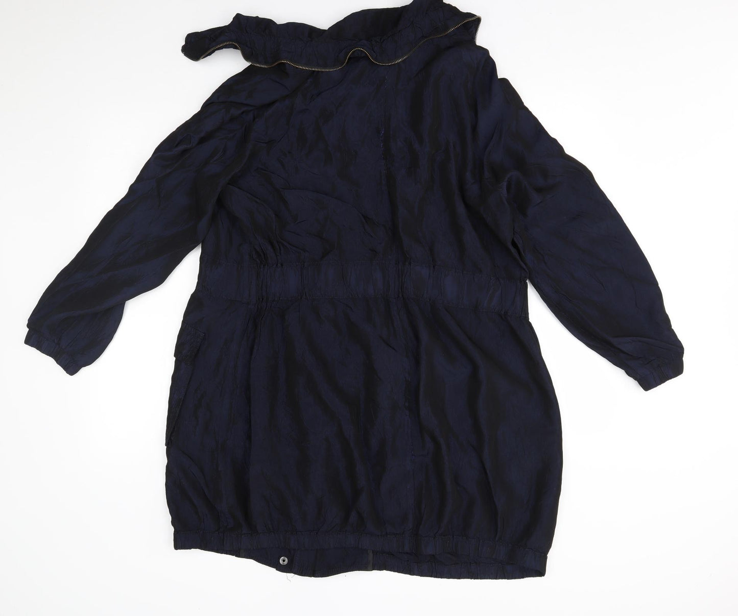 Jaeger Womens Blue   Overcoat Coat Size 16  - zip on collar