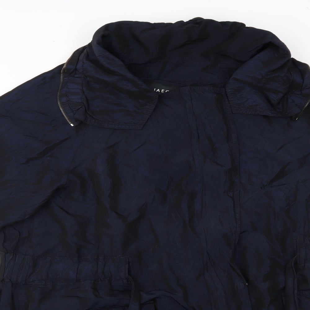 Jaeger Womens Blue   Overcoat Coat Size 16  - zip on collar