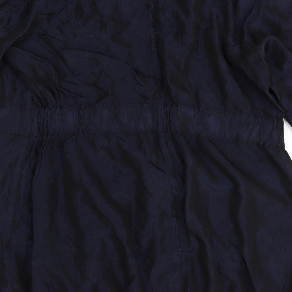 Jaeger Womens Blue   Overcoat Coat Size 16  - zip on collar