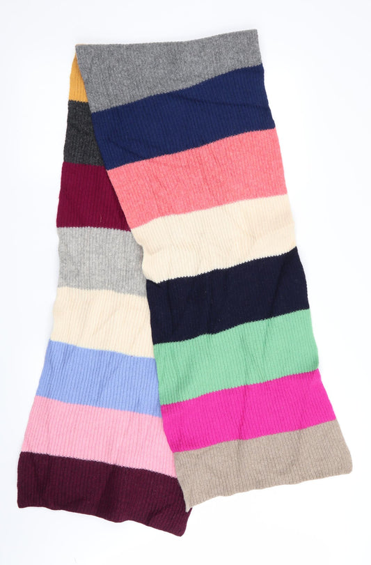 Front view of Preworn women’s multicoloured striped scarf