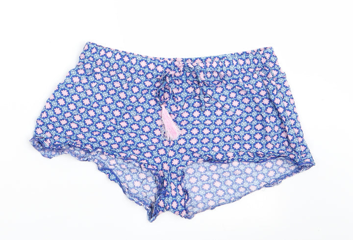 Love to Lounge Womens Blue Floral   Sleep Shorts Size 10
