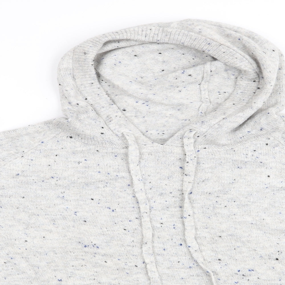 Marks and Spencer Mens Grey   Pullover Hoodie Size M  - Woollen Texture