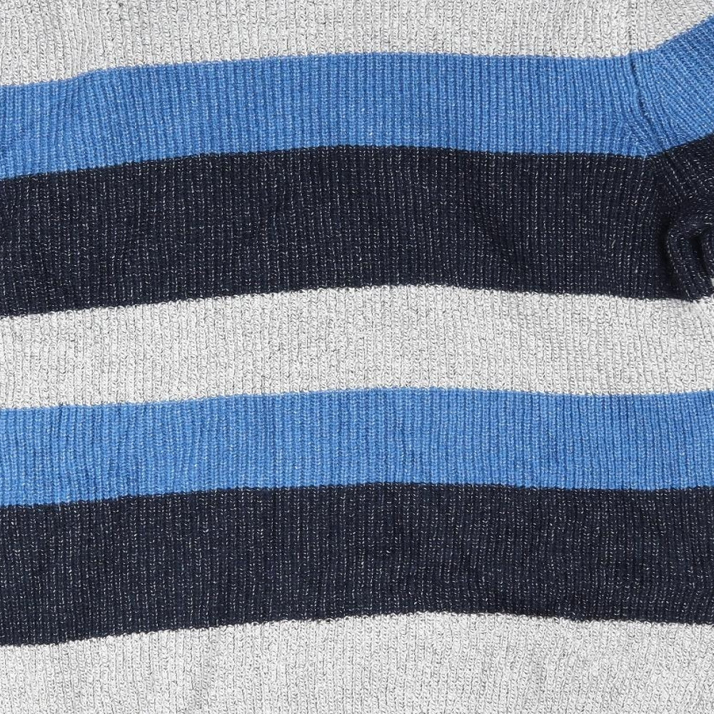 Marks and Spencer Mens Blue Striped  Pullover Jumper Size L