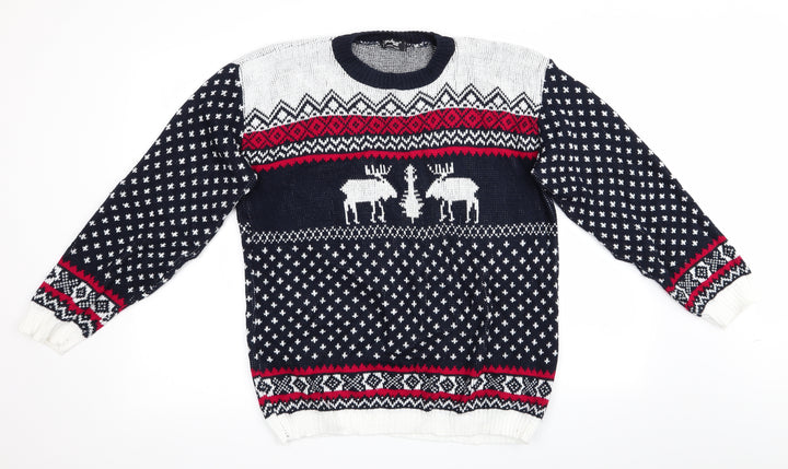Pulse Mens Blue Animal Print Pullover Jumper - Christmas jumper