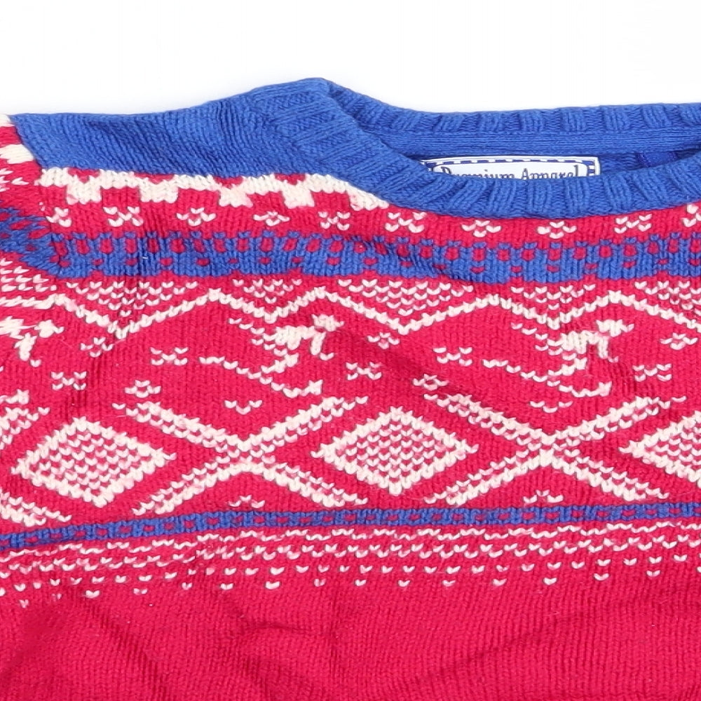 TU Boys Red Geometric  Pullover Jumper Size 7 Years  - Christmas jumper