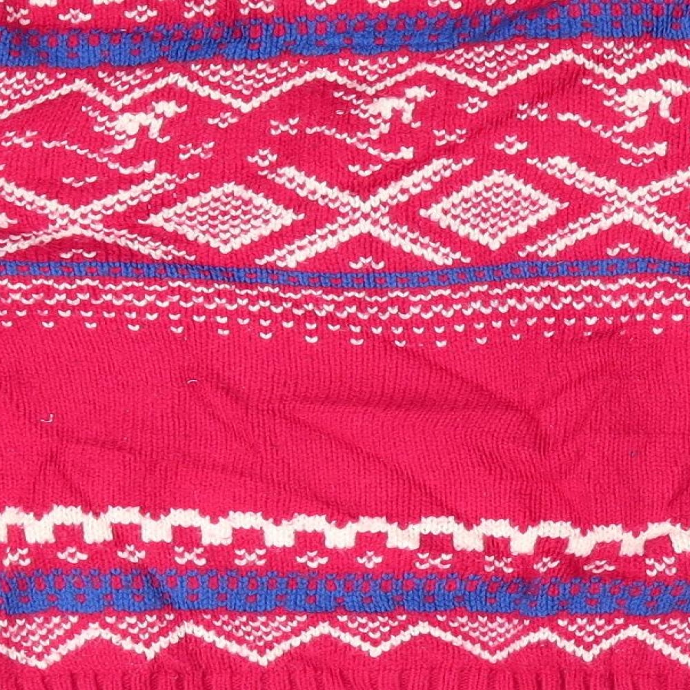 TU Boys Red Geometric  Pullover Jumper Size 7 Years  - Christmas jumper
