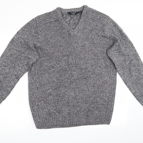 Kensington Mens Grey Herringbone  Pullover Jumper Size XL  - Soft Feel