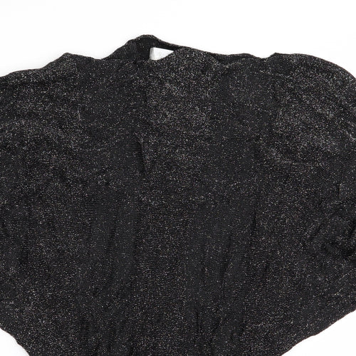 Miss Harvey Womens Black   Pullover Jumper One Size  - Glittery Batwing Jumper
