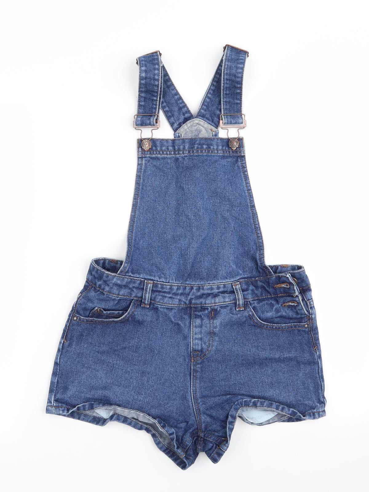 Preworn Womens Blue   Dungaree Shorts Shorts Size 8 - Dungaree Shorts