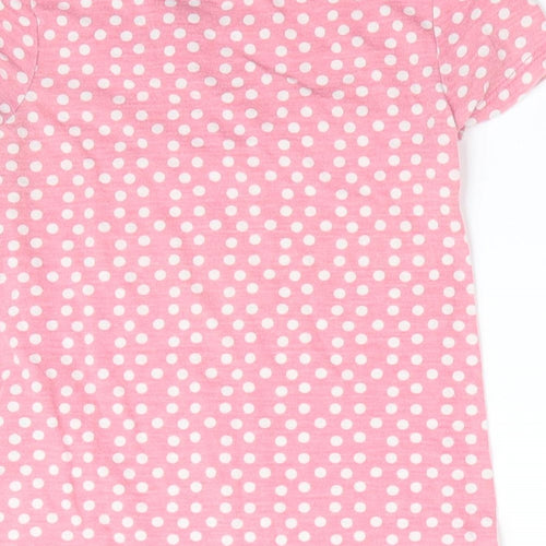 John Lewis Girls Pink Polka Dot  Basic T-Shirt Size 6 Years