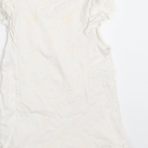 Nutmeg Girls White Polka Dot  T-Shirt Dress  Size 3-4 Years  - Sequinns Gold