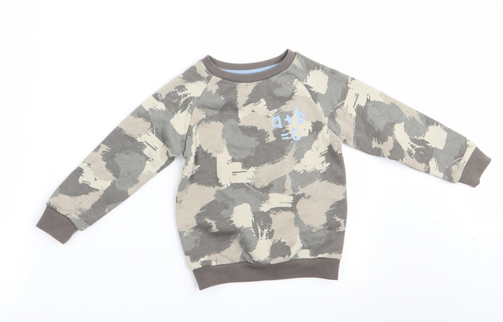 Primark Boys Green Camouflage Pullover Sweatshirt Size 2-3 Years - a + b = c