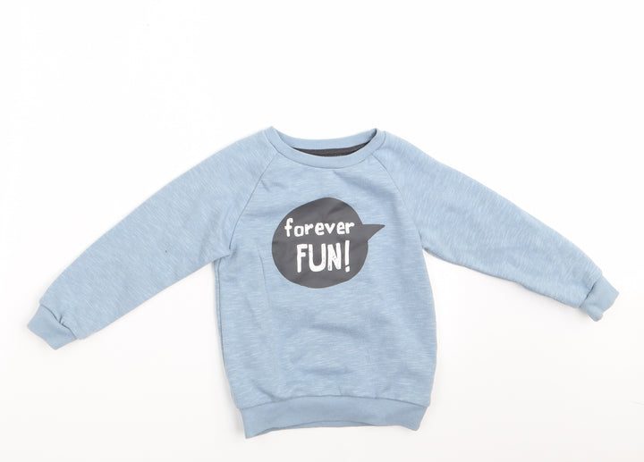 Primark Boys Blue   Pullover Sweatshirt Size 2-3 Years  - Forever Fun