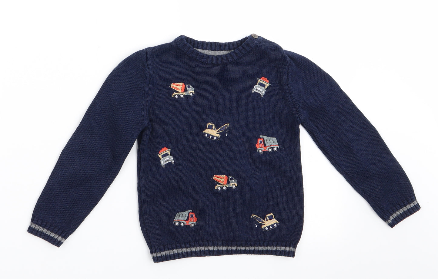 Ministry of Rascals Boys Blue   Pullover Jumper Size 12-18 Months  - Diggers and trucks