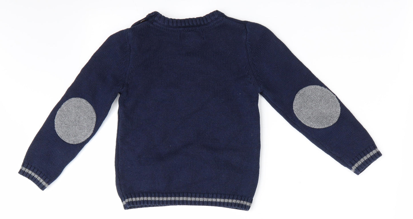 Ministry of Rascals Boys Blue   Pullover Jumper Size 12-18 Months  - Diggers and trucks