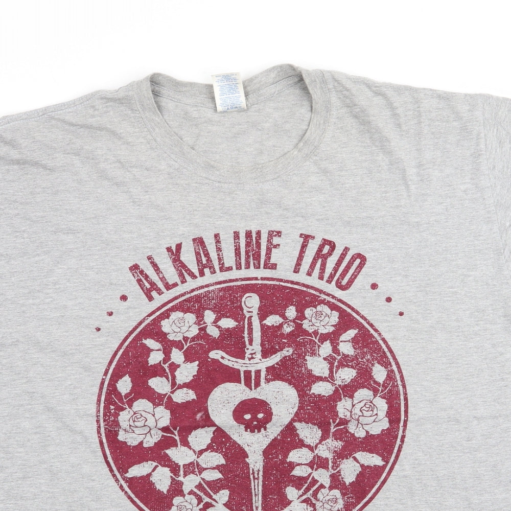 Gildan Mens Grey    T-Shirt Size XL  - Alkaline Trio