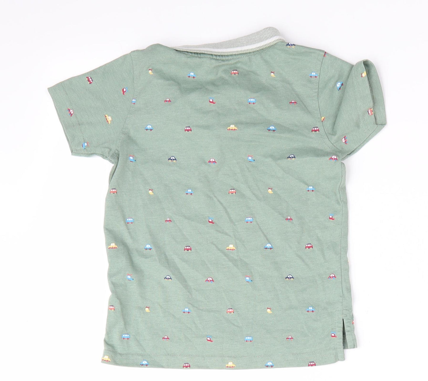 George Boys Green   Basic Polo Size 2-3 Years  - Car print