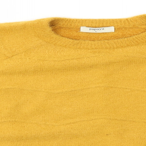 Papaya Womens Yellow   Pullover Jumper Size L