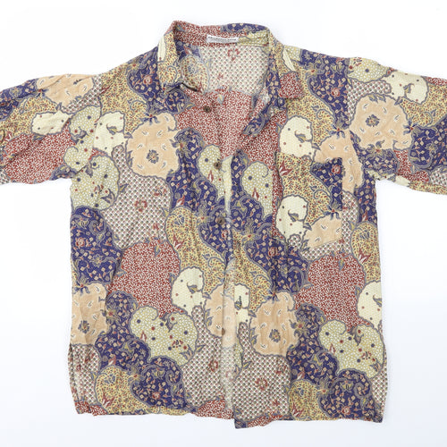 BALI BAGUS BATIK Mens Multicoloured    Button-Up Size L  - 100% COTTON Handmade in Bali, Indonesia