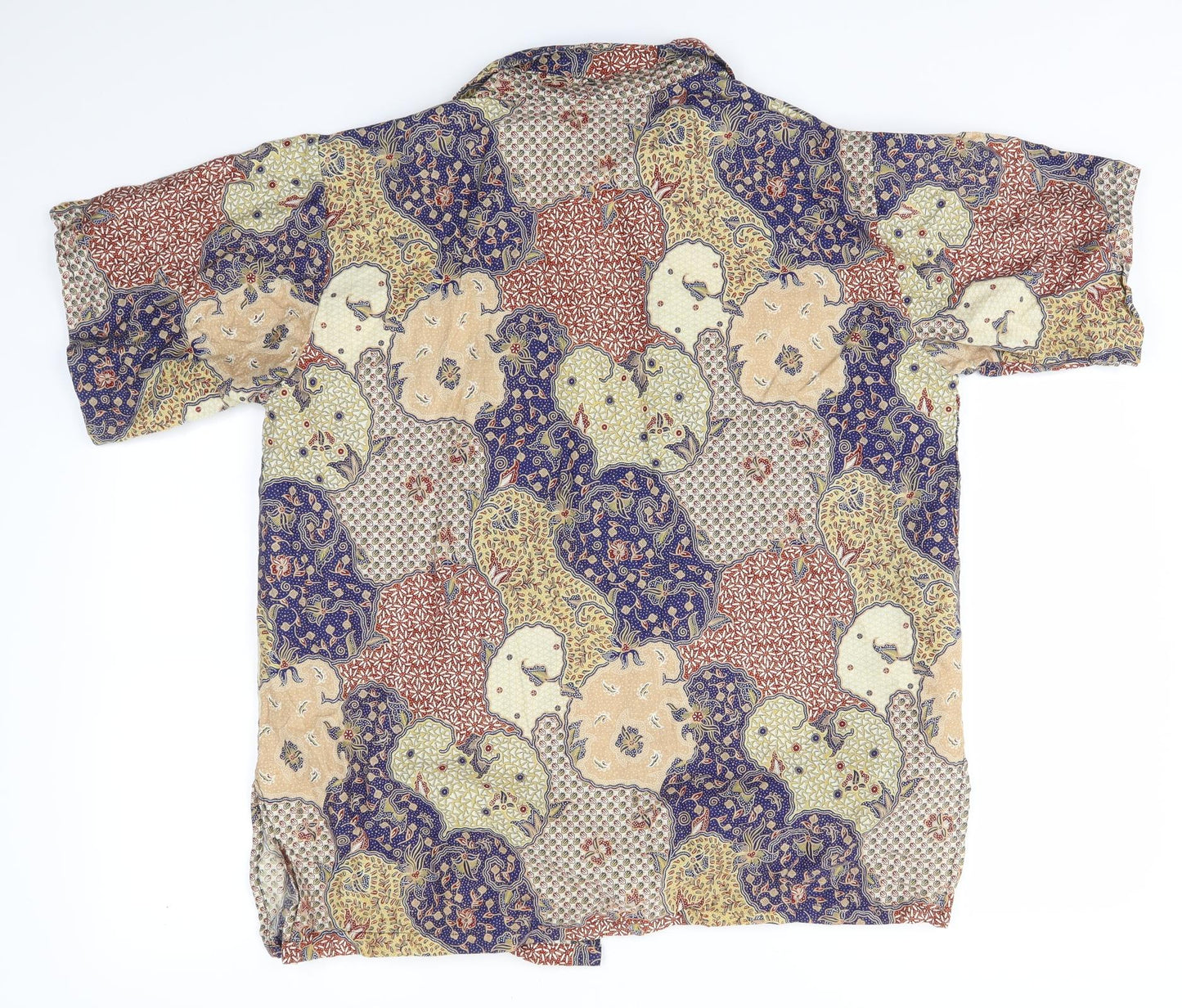 BALI BAGUS BATIK Mens Multicoloured    Button-Up Size L  - 100% COTTON Handmade in Bali, Indonesia